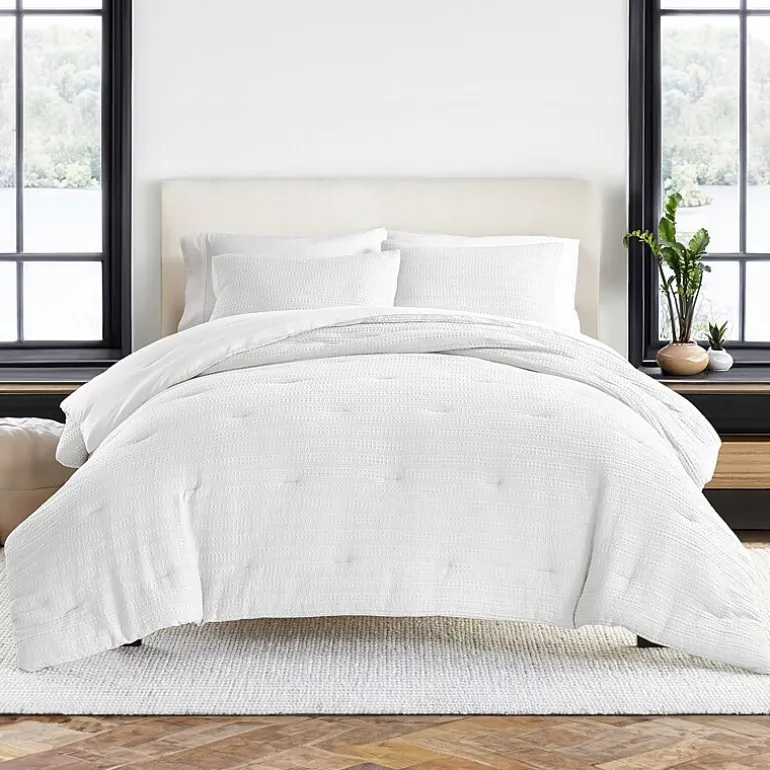 Casual Comfort Waffle Textured Midweight Down Alternative Comforter Set