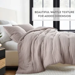 Casual Comfort Waffle Textured Midweight Down Alternative Comforter Set