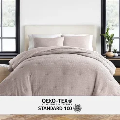 Casual Comfort Waffle Textured Midweight Down Alternative Comforter Set