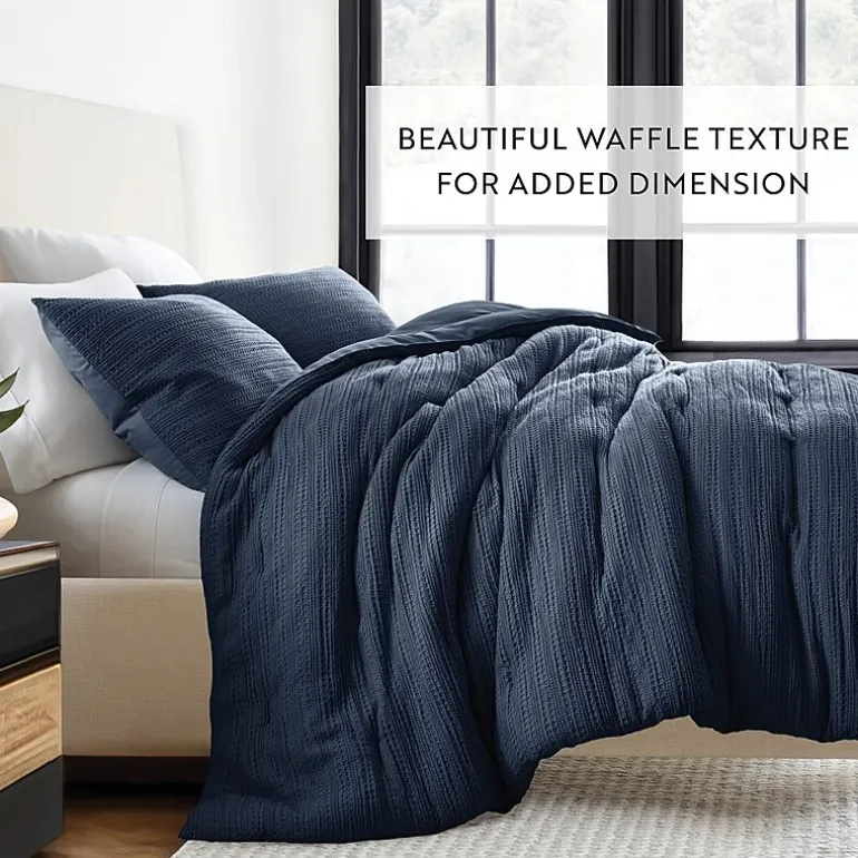 Casual Comfort Waffle Textured Midweight Down Alternative Comforter Set