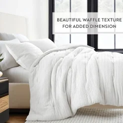 Casual Comfort Waffle Textured Midweight Down Alternative Comforter Set