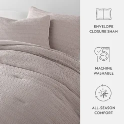 Casual Comfort Waffle Textured Midweight Down Alternative Comforter Set