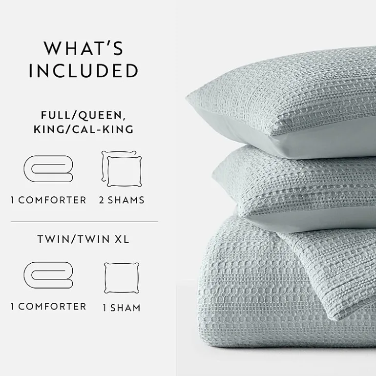 Casual Comfort Waffle Textured Midweight Down Alternative Comforter Set