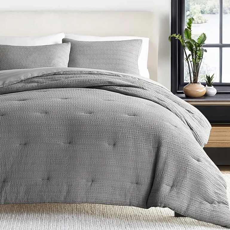 Casual Comfort Waffle Textured Midweight Down Alternative Comforter Set