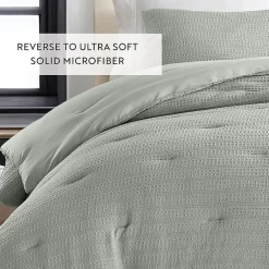 Casual Comfort Waffle Textured Midweight Down Alternative Comforter Set
