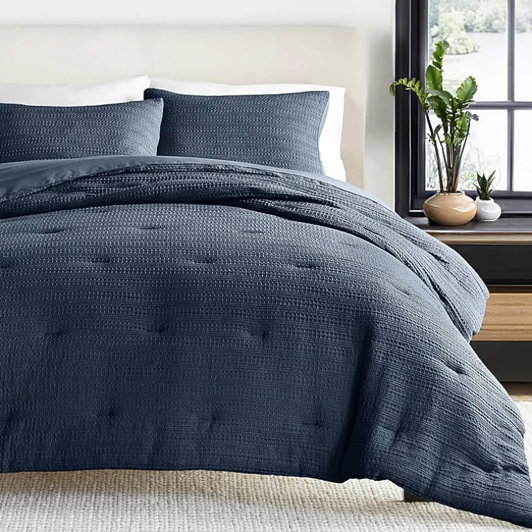 Casual Comfort Waffle Textured Midweight Down Alternative Comforter Set