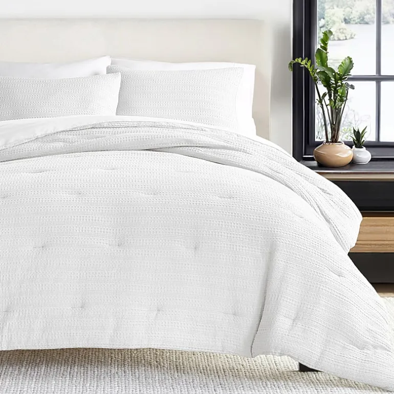 Casual Comfort Waffle Textured Midweight Down Alternative Comforter Set