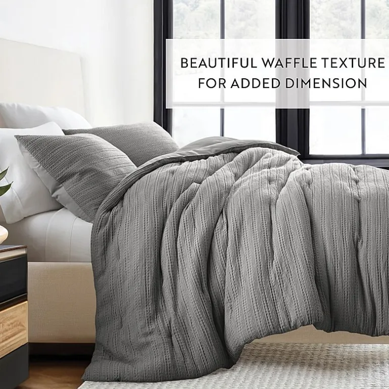 Casual Comfort Waffle Textured Midweight Down Alternative Comforter Set