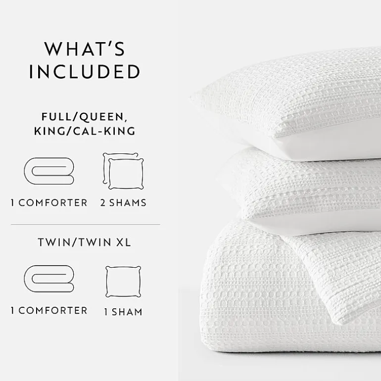 Casual Comfort Waffle Textured Midweight Down Alternative Comforter Set