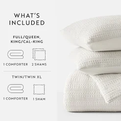 Casual Comfort Waffle Textured Midweight Down Alternative Comforter Set