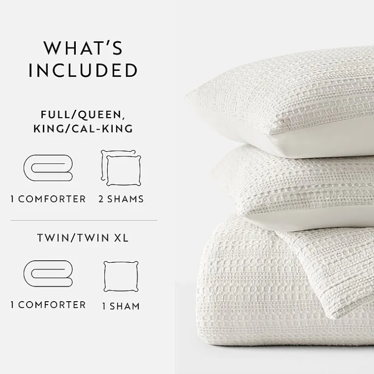 Casual Comfort Waffle Textured Midweight Down Alternative Comforter Set