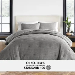 Casual Comfort Waffle Textured Midweight Down Alternative Comforter Set