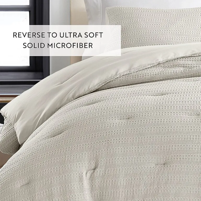 Casual Comfort Waffle Textured Midweight Down Alternative Comforter Set