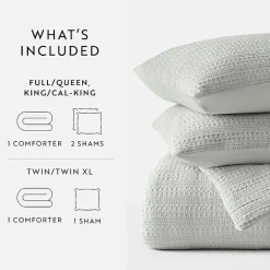 Casual Comfort Waffle Textured Midweight Down Alternative Comforter Set