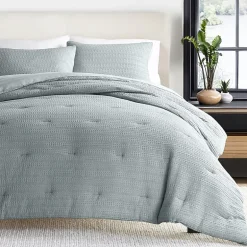 Casual Comfort Waffle Textured Midweight Down Alternative Comforter Set
