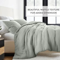 Casual Comfort Waffle Textured Midweight Down Alternative Comforter Set
