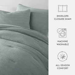 Casual Comfort Waffle Textured Midweight Down Alternative Comforter Set
