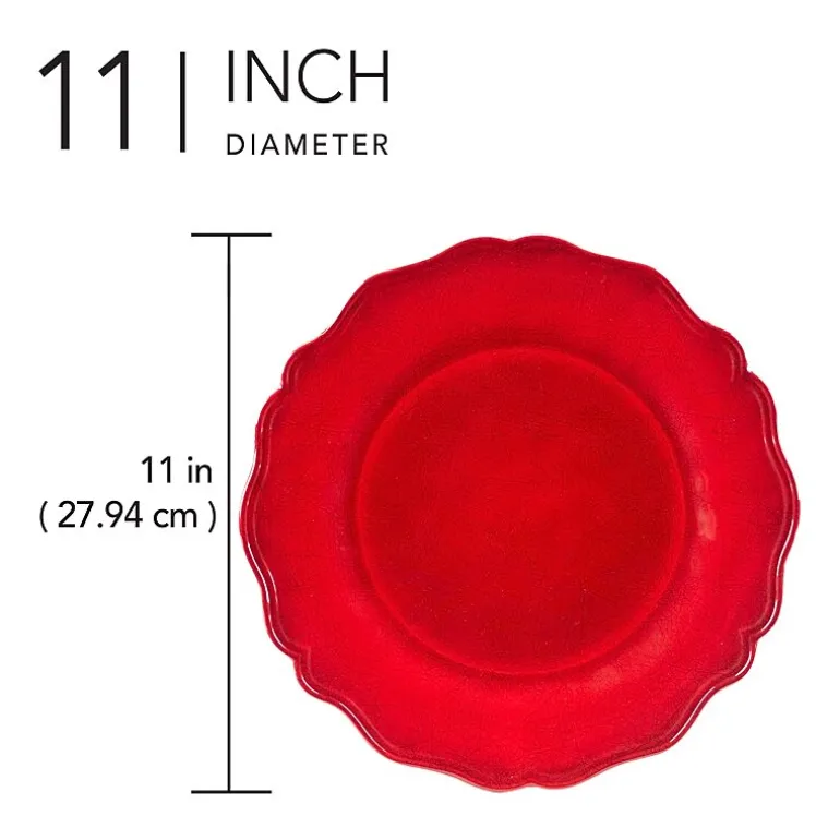 Certified International 4-pc. Red Crackle Melamine Dinner Plate