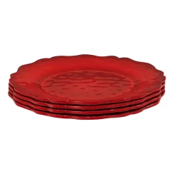Certified International 4-pc. Red Crackle Melamine Dinner Plate