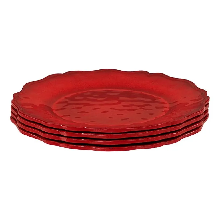 Certified International 4-pc. Red Crackle Melamine Dinner Plate