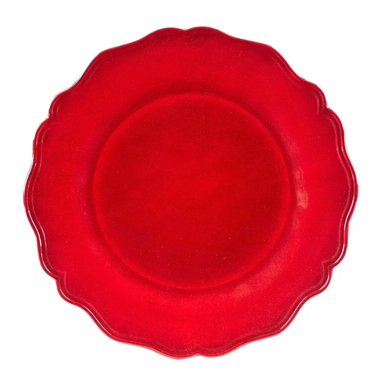Certified International 4-pc. Red Crackle Melamine Dinner Plate