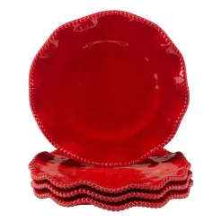Certified International Perlette Red 4-pc. Melamine Salad Plate