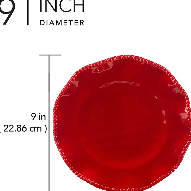 Certified International Perlette Red 4-pc. Melamine Salad Plate