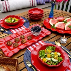 Certified International Perlette Red Melamine Serving Platter 2-pc. Set