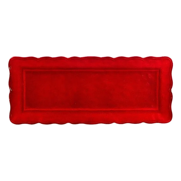Certified International Red Crackle Serving Platter