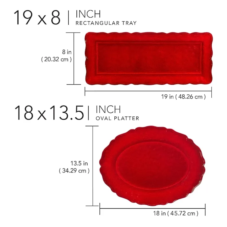 Certified International Red Crackle Serving Platter