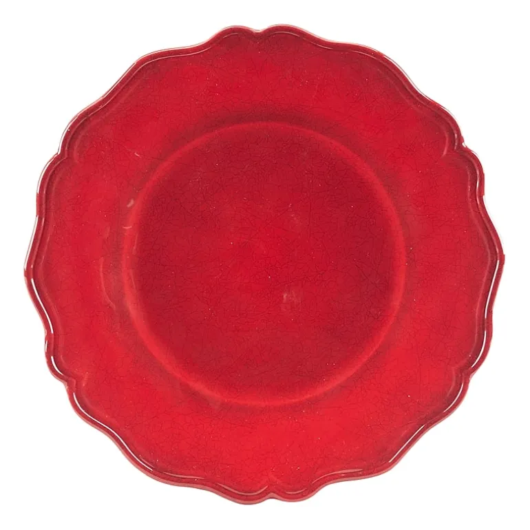 Certified International Red Crackle 4-pc. Melamine Salad Plate