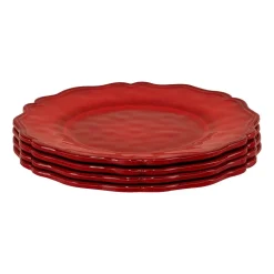 Certified International Red Crackle 4-pc. Melamine Salad Plate