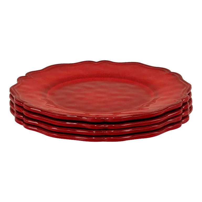 Certified International Red Crackle 4-pc. Melamine Salad Plate