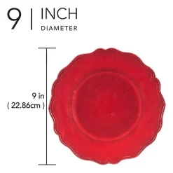 Certified International Red Crackle 4-pc. Melamine Salad Plate