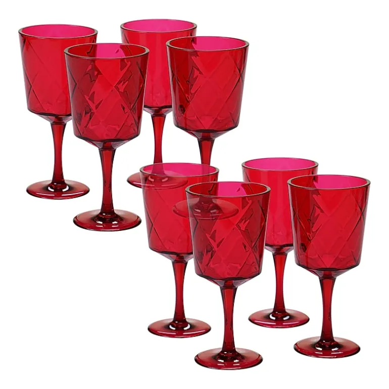 Certified International Teal Diamond Acrylic 8-pc. Goblets