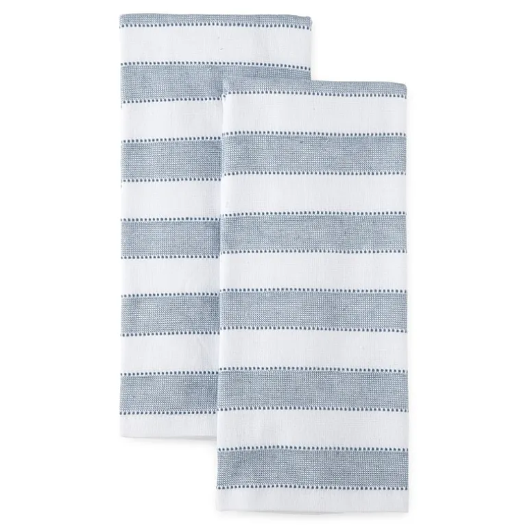 Chambray Stripe Dual Purpose 2-pc Kitchen Towel Set