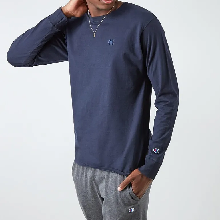 Champion Mens Crew Neck Long Sleeve Active T-Shirt