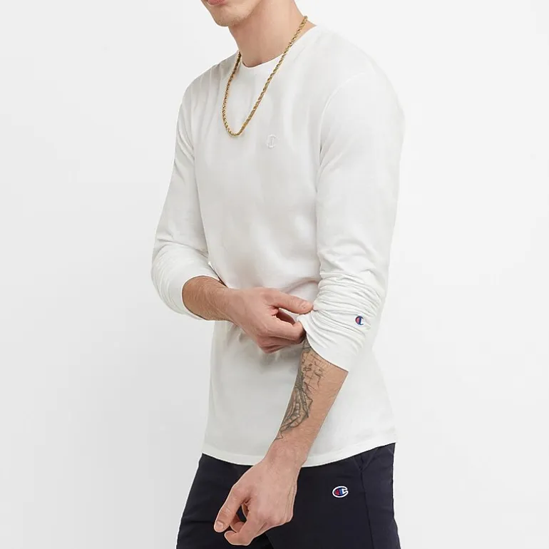Champion Mens Crew Neck Long Sleeve Active T-Shirt