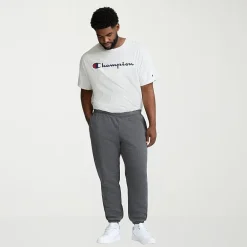 Champion Powerblend Mens Cuffed Mid Rise Classic Fit Big and Tall Fleece Active Jogger Pant