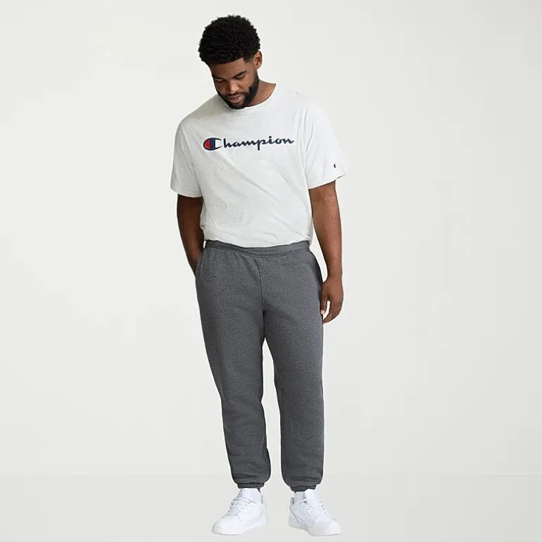 Champion Powerblend Mens Cuffed Mid Rise Classic Fit Big and Tall Fleece Active Jogger Pant