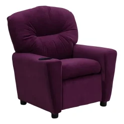 Chandler Plush Recliner with Cup Holder for Kids