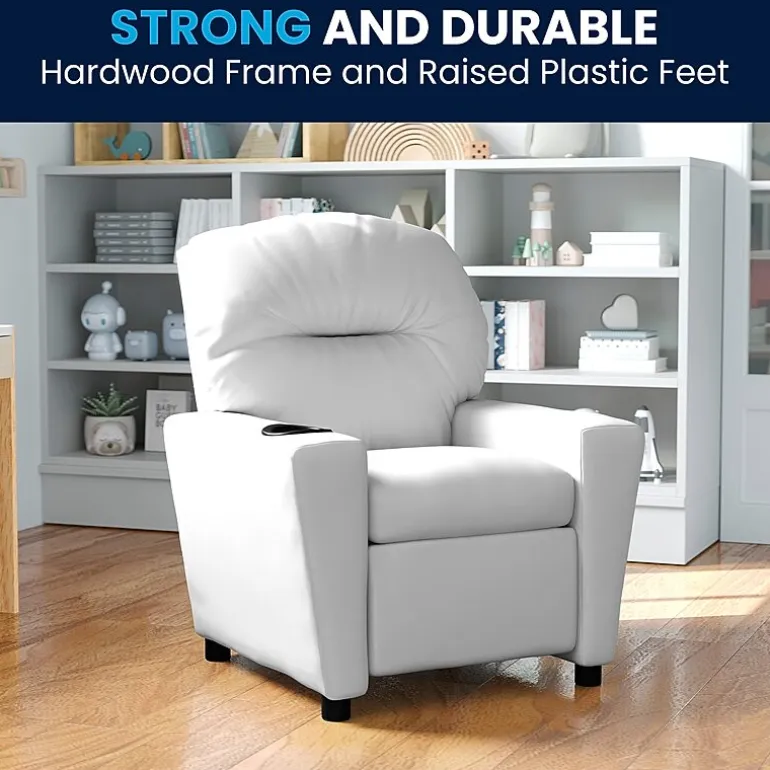 Chandler Plush Recliner with Cup Holder for Kids