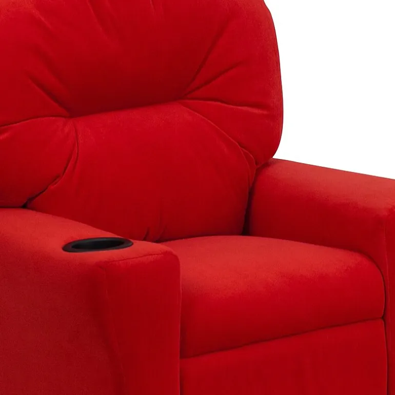 Chandler Plush Recliner with Cup Holder for Kids