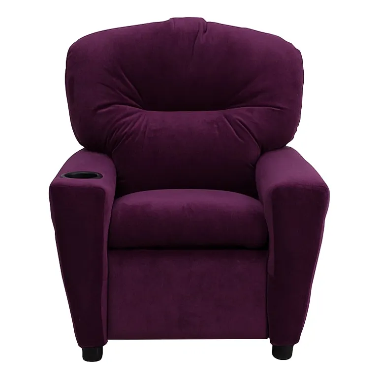 Chandler Plush Recliner with Cup Holder for Kids