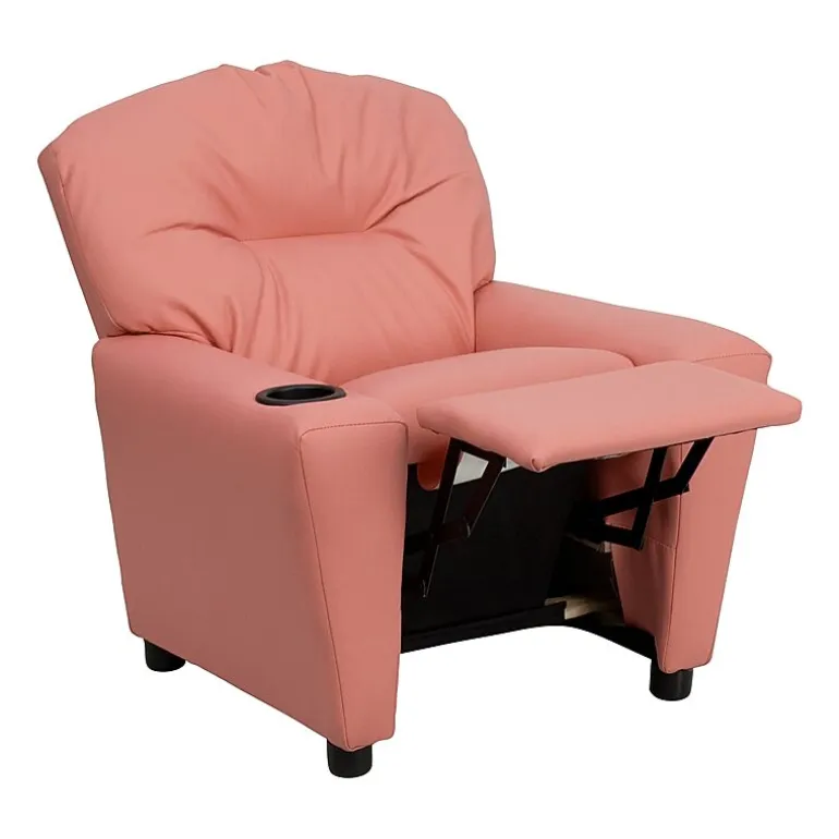 Chandler Plush Recliner with Cup Holder for Kids