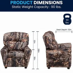 Chandler Plush Recliner with Cup Holder for Kids