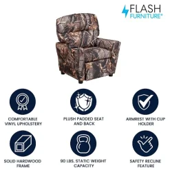 Chandler Plush Recliner with Cup Holder for Kids