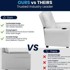 Chandler Plush Recliner with Cup Holder for Kids