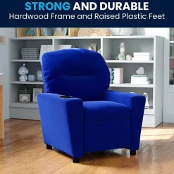 Chandler Plush Recliner with Cup Holder for Kids