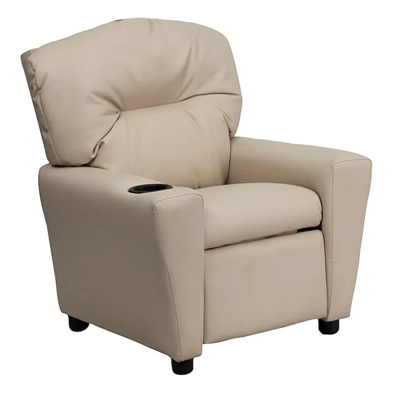Chandler Plush Recliner with Cup Holder for Kids
